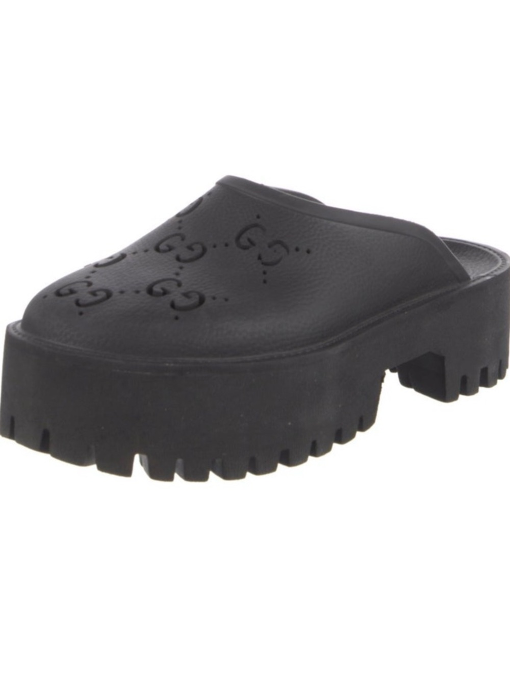 Gucci Black GG Perforated Rubber Clogs - Picture 2 of 4